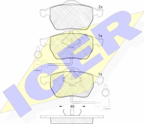 Icer 181191 - Brake Pad Set, disc brake autospares.lv