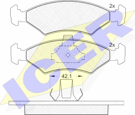 Icer 181142 - Brake Pad Set, disc brake autospares.lv