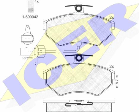 Icer 181157-203 - Brake Pad Set, disc brake autospares.lv