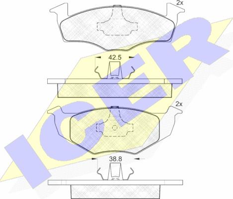 Icer 181119 - Brake Pad Set, disc brake autospares.lv