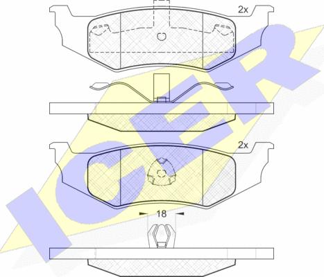 Icer 181114 - Brake Pad Set, disc brake autospares.lv