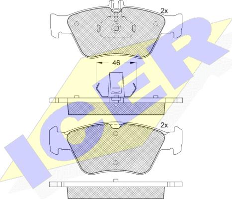 Icer 181115-396 - Brake Pad Set, disc brake autospares.lv