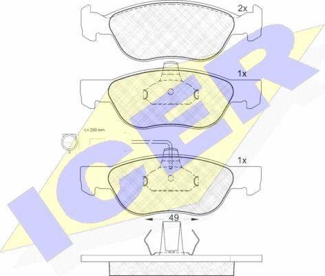 Icer 181124 - Brake Pad Set, disc brake autospares.lv