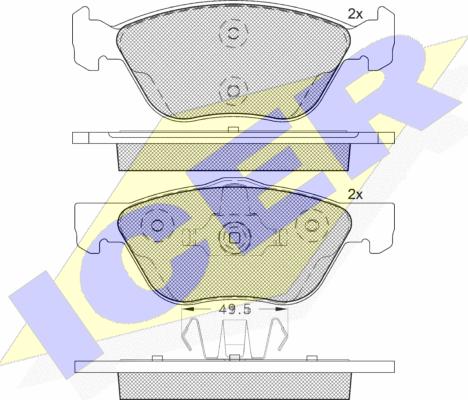 Icer 181125-203 - Brake Pad Set, disc brake autospares.lv