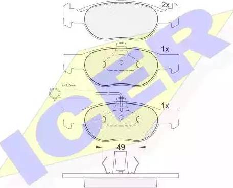 Icer 181123 - Brake Pad Set, disc brake autospares.lv