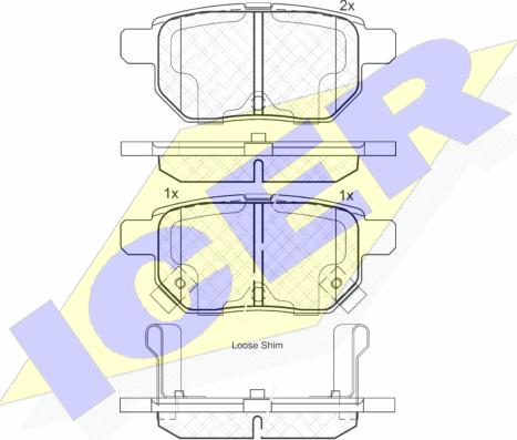 Icer 181899 - Brake Pad Set, disc brake autospares.lv