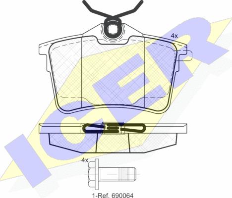 Icer 181895 - Brake Pad Set, disc brake autospares.lv