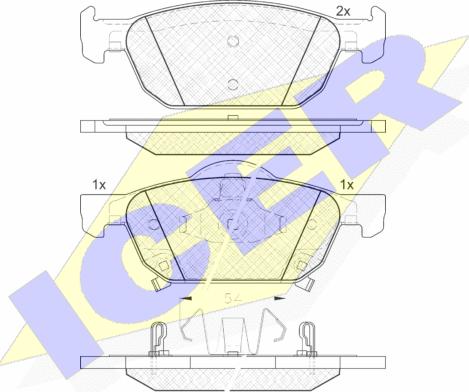 Icer 181893 - Brake Pad Set, disc brake autospares.lv