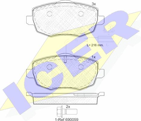 Icer 181845 - Brake Pad Set, disc brake autospares.lv