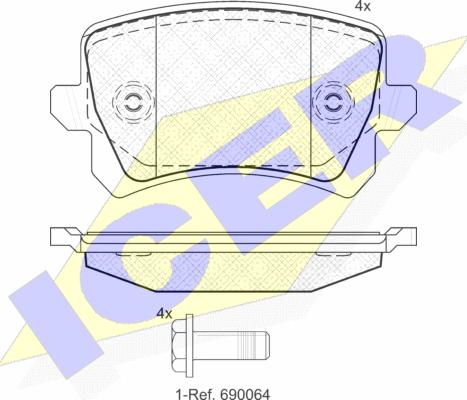 Icer 181857 - Brake Pad Set, disc brake autospares.lv