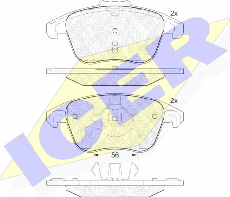 Icer 181866 - Brake Pad Set, disc brake autospares.lv