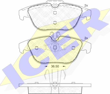 Icer 181863 - Brake Pad Set, disc brake autospares.lv