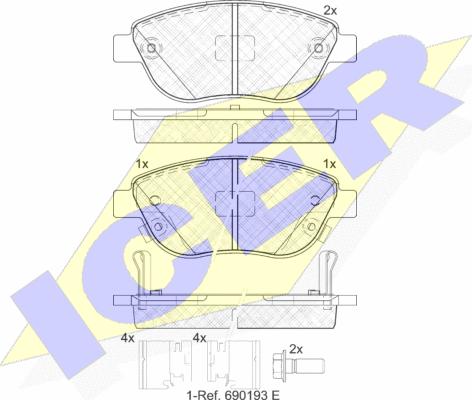 Icer 181809-203 - Brake Pad Set, disc brake autospares.lv