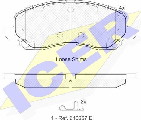 Icer 181806 - Brake Pad Set, disc brake autospares.lv