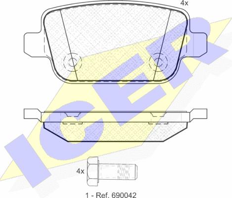 Icer 181801 - Brake Pad Set, disc brake autospares.lv