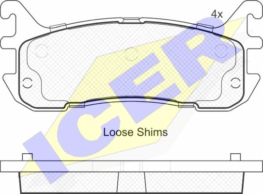 Icer 181819-204 - Brake Pad Set, disc brake autospares.lv