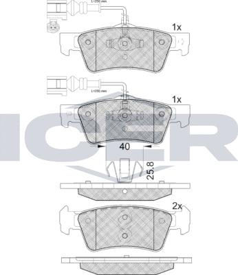 Icer 181815-203 - Brake Pad Set, disc brake autospares.lv