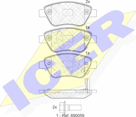 Icer 181810 - Brake Pad Set, disc brake autospares.lv