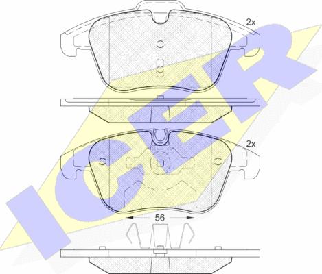 Icer 181886 - Brake Pad Set, disc brake autospares.lv