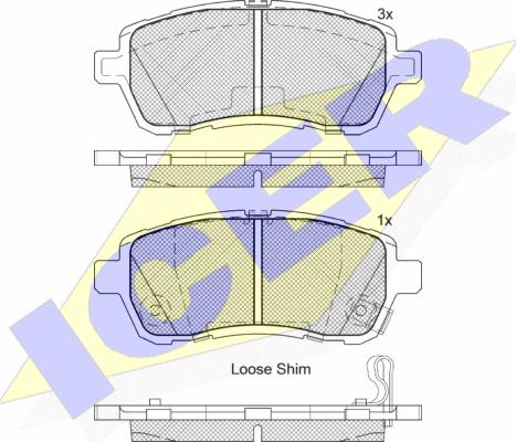 Icer 181881-208 - Brake Pad Set, disc brake autospares.lv