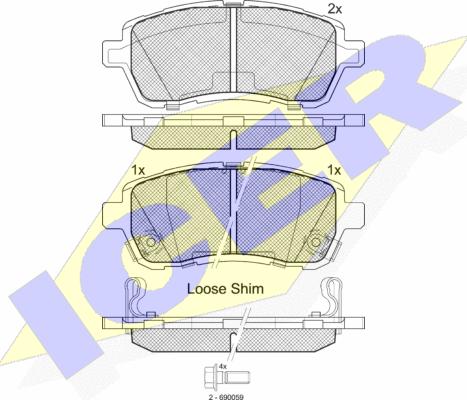 Icer 181881 - Brake Pad Set, disc brake autospares.lv