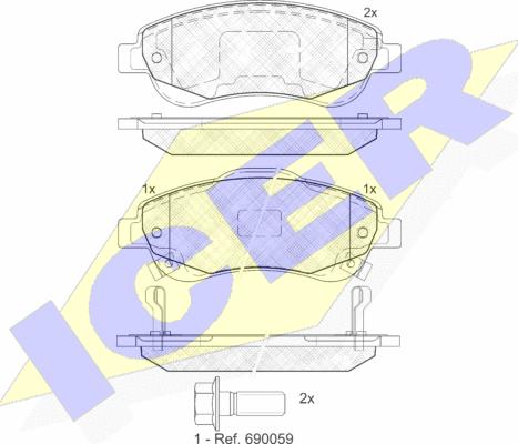 Icer 181887 - Brake Pad Set, disc brake autospares.lv