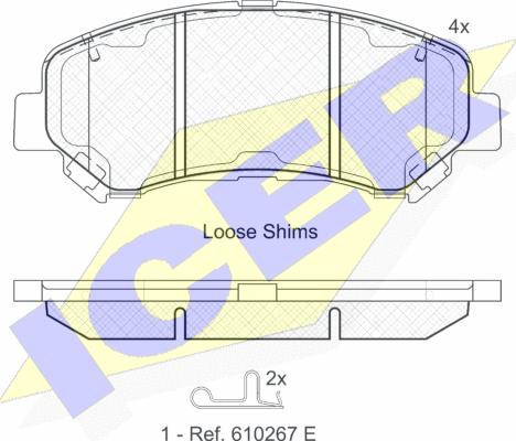 Icer 181834 - Brake Pad Set, disc brake autospares.lv