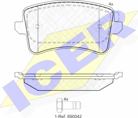 Icer 181835 - Brake Pad Set, disc brake autospares.lv