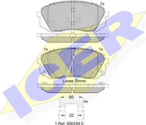 Icer 181826-201 - Brake Pad Set, disc brake autospares.lv