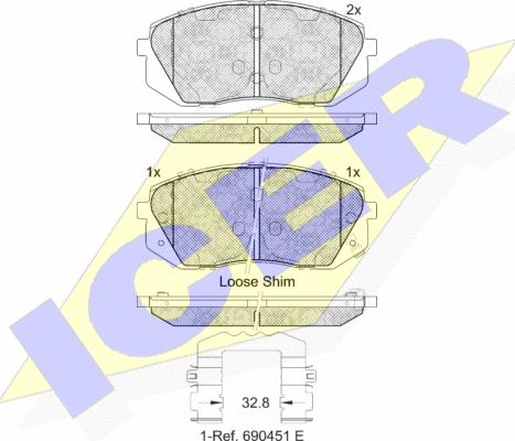 Icer 181826-202 - Brake Pad Set, disc brake autospares.lv