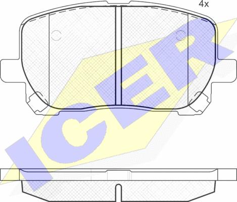 Icer 181820 - Brake Pad Set, disc brake autospares.lv