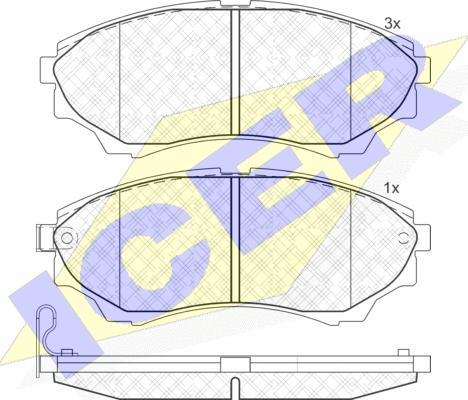 Icer 181822 - Brake Pad Set, disc brake autospares.lv