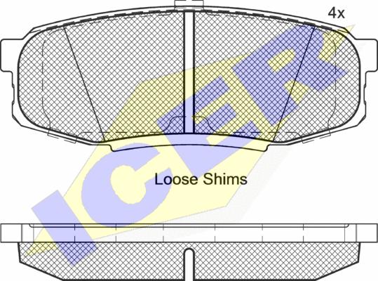 Icer 181875 - Brake Pad Set, disc brake autospares.lv