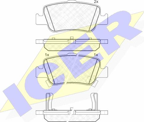 Icer 181870 - Brake Pad Set, disc brake autospares.lv