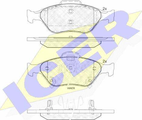 Icer 181877 - Brake Pad Set, disc brake autospares.lv