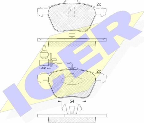 Icer 181395 - Brake Pad Set, disc brake autospares.lv