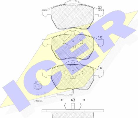 Icer 181396 - Brake Pad Set, disc brake autospares.lv