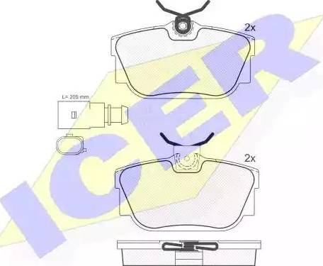 Icer 181393 - Brake Pad Set, disc brake autospares.lv