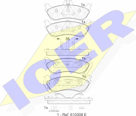 Icer 181392 - Brake Pad Set, disc brake autospares.lv