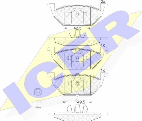 Icer 181349 - Brake Pad Set, disc brake autospares.lv