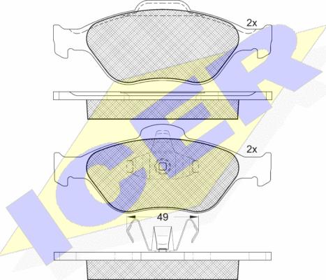 Icer 181343 - Brake Pad Set, disc brake autospares.lv