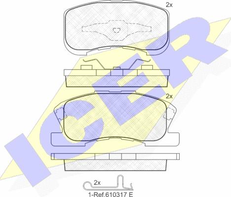 Icer 181342 - Brake Pad Set, disc brake autospares.lv