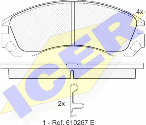 Icer 181358 - Brake Pad Set, disc brake autospares.lv