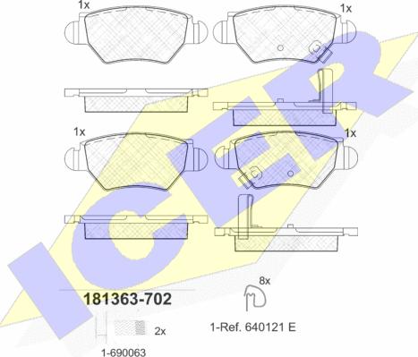 Icer 181363-702 - Brake Pad Set, disc brake autospares.lv