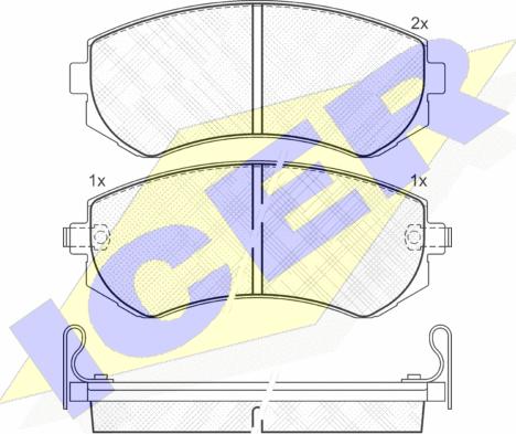 Icer 181300 - Brake Pad Set, disc brake autospares.lv