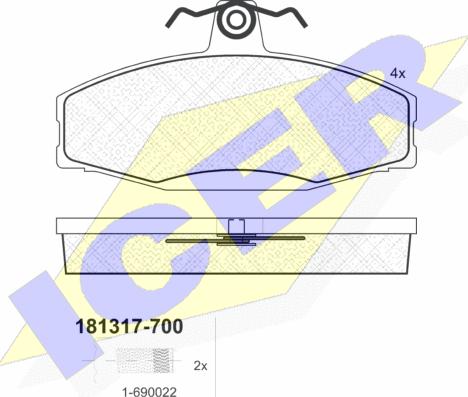 Icer 181317-700 - Brake Pad Set, disc brake autospares.lv