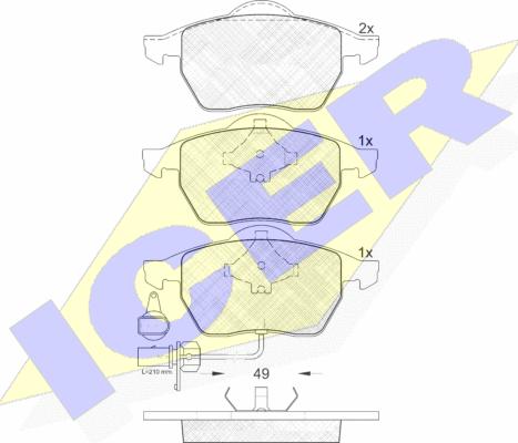 Icer 181384 - Brake Pad Set, disc brake autospares.lv