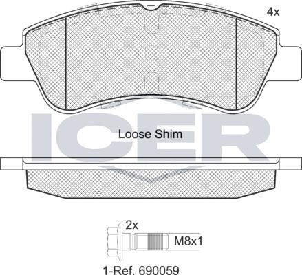 Icer 181388-402 - Brake Pad Set, disc brake autospares.lv