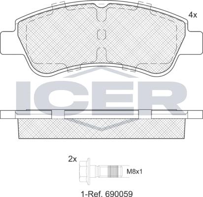 Icer 181388e1 - Brake Pad Set, disc brake autospares.lv