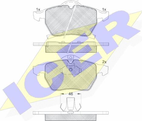 Icer 181383 - Brake Pad Set, disc brake autospares.lv